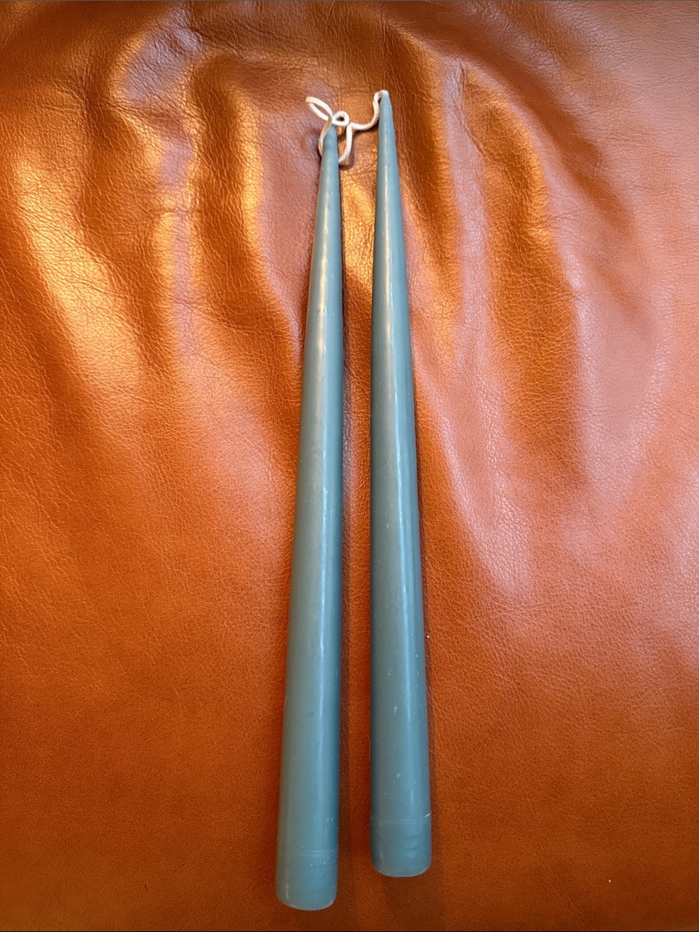 Pair of Serena & Lily Blue Taper Candles
